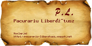 Pacurariu Liberátusz névjegykártya